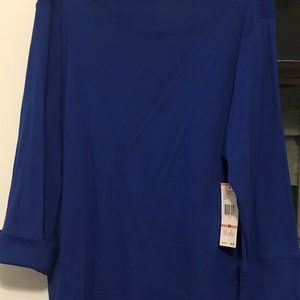 Jones New York Sport 3XL100% cotton pull over shirt, beautiful blue.